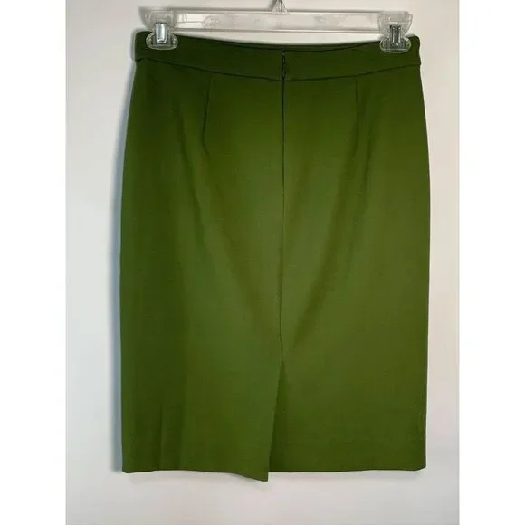 J. Crew Women's Knee Length Pencil Skirt Green Size2 - Picture 4 of 7